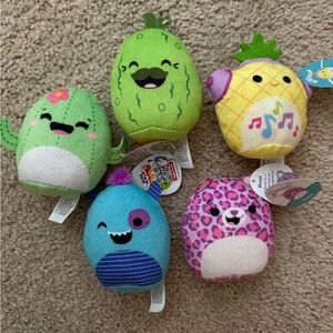 MCDONALDS Squishmallows Colorful Mini Plush Set - Green, Yellow, Pink, Blue